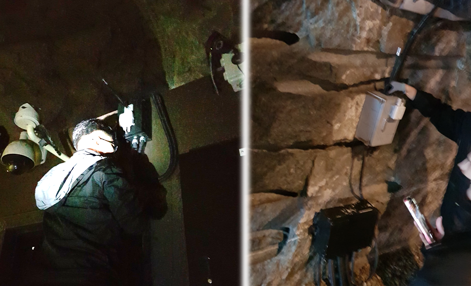 Cave environmental monitoring equipment prepared and tested before installation