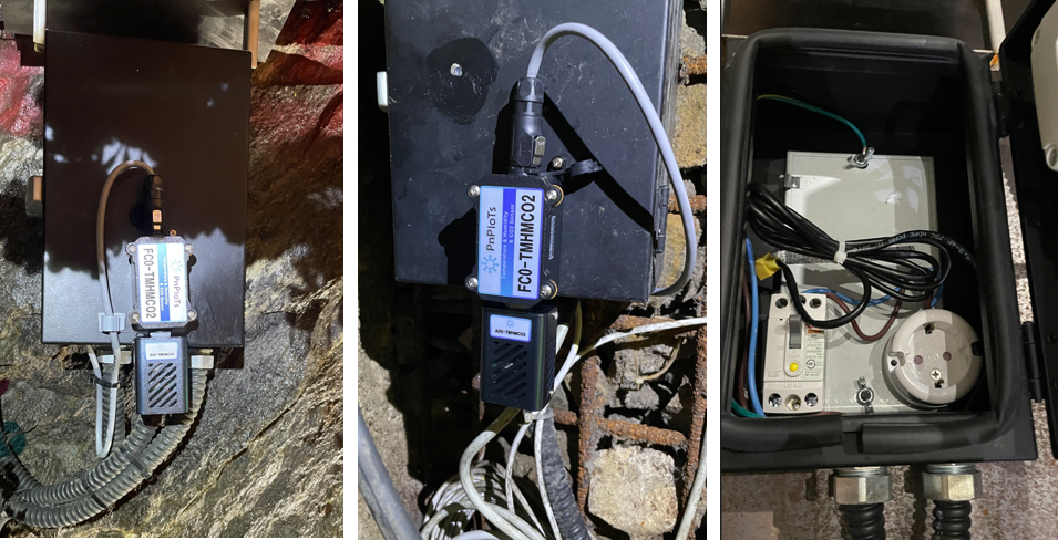 Cave sensor installation for temperature humidity carbon dioxide and airflow